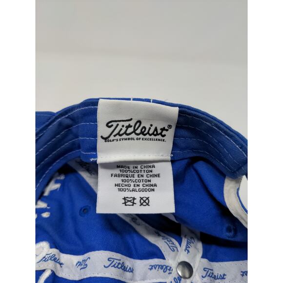 Titleist FJ Pro V1 Slideback Golf Hat Blue White Embroidered Spell Out Logo - Picture 12 of 12